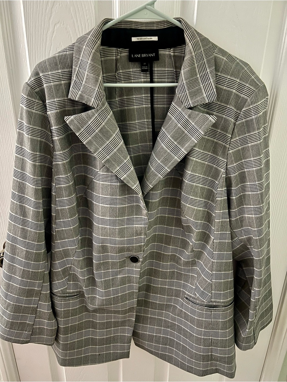 Lane Bryant Glen Plaid Blazer with Front Pockets, Single Button Size 20